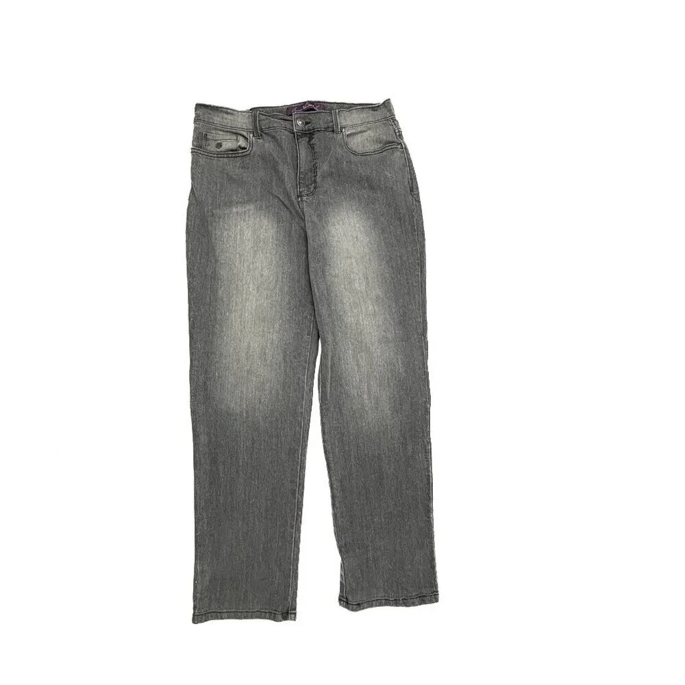Gloria Vanderbilt Amanda Straight Leg Women's‎ size 12P Gray Denim jeans